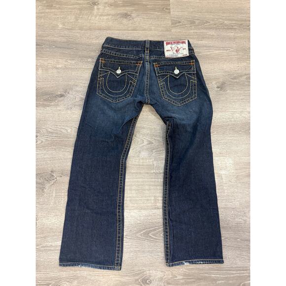 True Religion Ricky Big T Jeans Mens 34 Thick Stitch Flap Pockets USA - Picture 1 of 7